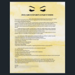FORMULAIRE DE CONSENTEMENT D'EXTENSION JAUNE Glamo<br><div class="desc">Les formulaires de consentement Eyelash Extensions sont parfaits pour votre entreprise Lash Extension. Cette conception moderne et sophistiquée de formulaire de consentement comprend une illustration glamour et minimaliste des cils d'une femme un titre et un bloc où vous pouvez insérer tous vos détails de consentement éclairé sur un arrière -...</div>