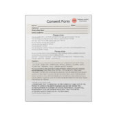 Formulaire de consentement du salon spa bloc-notes (Tourné)