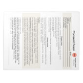 Formulaire de consentement du salon spa bloc-notes (Devant)