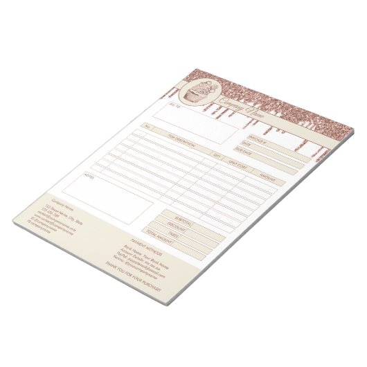 Formulaire de facture de gâteaux Carnet de devis c (Incliné)