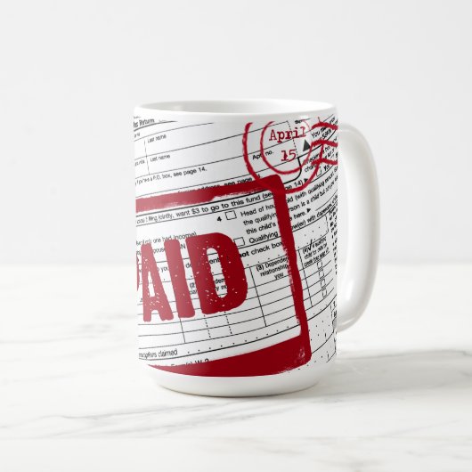 Formulaires de l'impôt sur le revenu Café Mug (Devant droit)