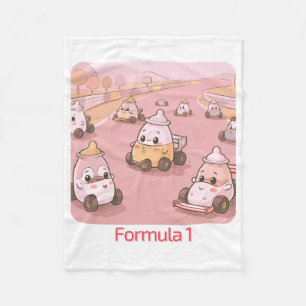 Formule 1 Babyfles Raceauto Mooie Cartoon  Fleece Deken
