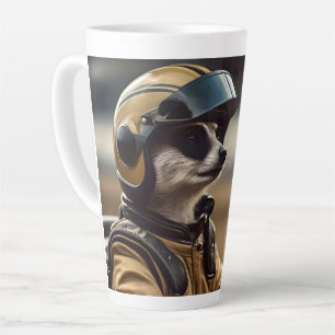 Formule Fun: Professioneel Meerkat autocoureur Latte Mok