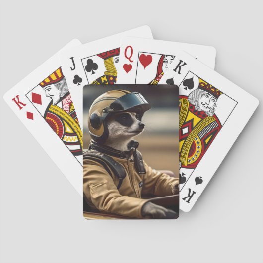 Formule Fun: Professioneel Meerkat autocoureur Pokerkaarten (Achterkant)