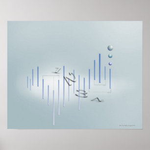 Formule, grafiek, wiskunde symbolen 11 poster