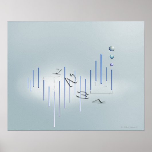 Formule, grafiek, wiskunde symbolen 11 poster (Voorkant)