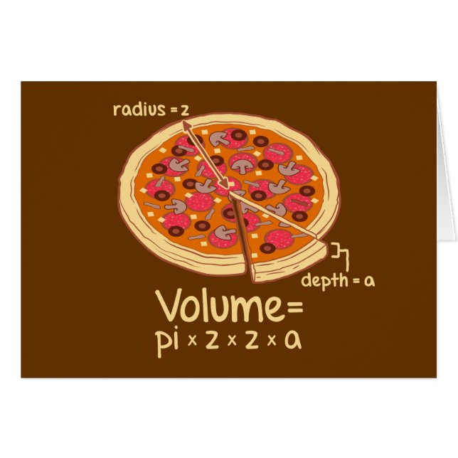 Formule mathématique = Pi*z*z*a de volume de pizza (Devant horizontal)