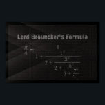 Formule Pi de Lord Brouncker - Math Poster<br><div class="desc">Formule de i de Lord Brouncker avec chiffres - Poster des mathématiques</div>
