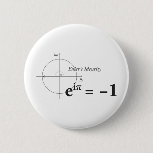 Formule voor de Wiskunde van de identiteit van Eul Ronde Button 5,7 Cm (Voorkant)