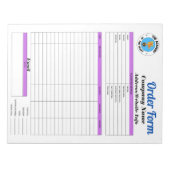 Formulier Productieorder Notitieblok (Voorkant)