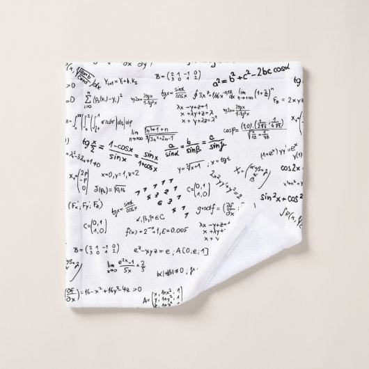 Formulieren en nummers voor wiskunde bad handdoek (Wasdoekje)