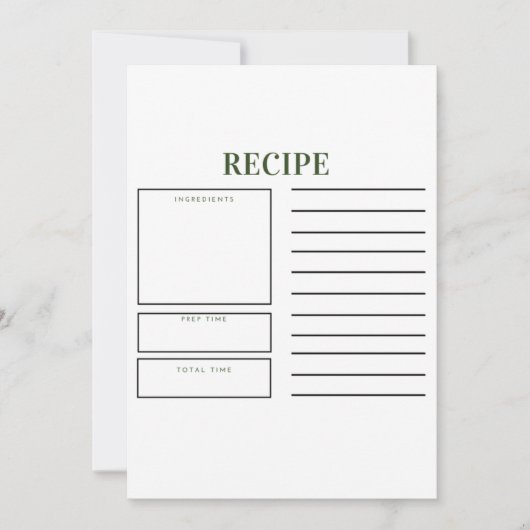 Formulieren - Recept Kaart (Voorkant)