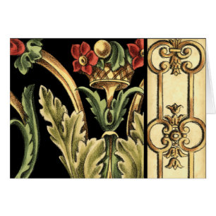 Fornamental Floral Design with Black Borders