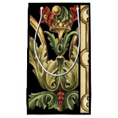 Fornamental Floral Design with Black Borders Klein Cadeauzakje (Voorkant)