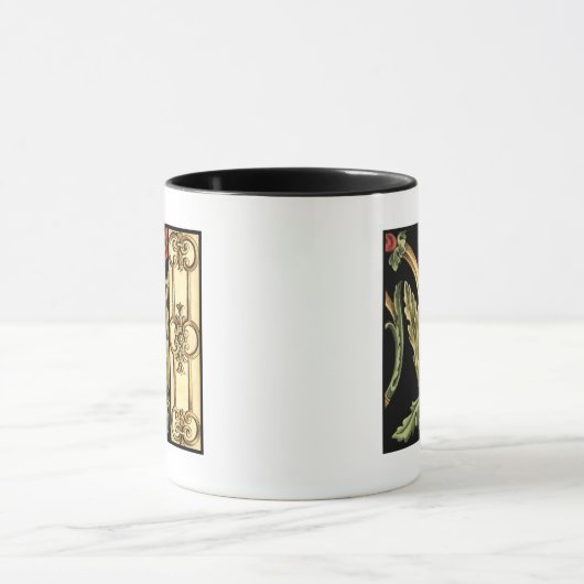 Fornamental Floral Design with Black Borders Mok (Midden)