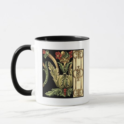 Fornamental Floral Design with Black Borders Mok (Links)