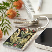 Fornamental Floral Design with Black Borders Sleutelhanger (Voorkant Rechts)