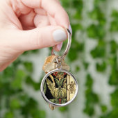 Fornamental Floral Design with Black Borders Sleutelhanger (Hand)