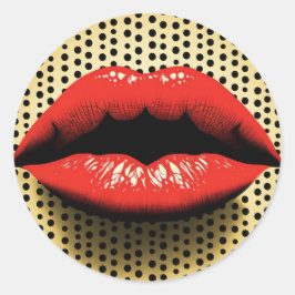 Fornasetti Style Lips Ronde Sticker
