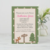 Forrest Deer Girls Baby shower Invitation (Debout devant)