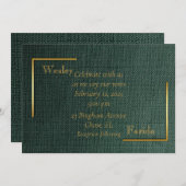 Forrest Green Clean Line bruiloft uitnodiging (Voorkant / Achterkant)