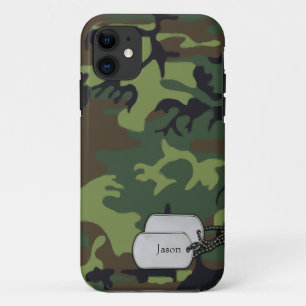 Forrest Green en bruine militaire Camouflage iPhone 11 Hoesje