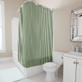 Forrest Green Ticking Stripe Douche rideau (En situation)