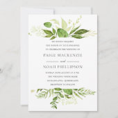 Forrest Greenery Elégant Mariage Invitation (Devant)