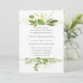 Forrest Greenery Elégant Mariage Invitation (Debout devant)