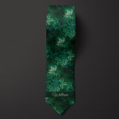Forrest Groen Botanisch Monogram Stropdas