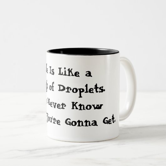 Forrest Gump Pandemic Spoof on Life Funny  Tweekleurige Koffiemok (Voorkant rechts)