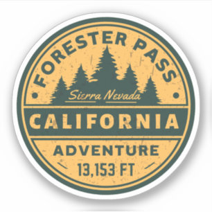 Forster Pass Hiking, california siera nevada proef Sticker