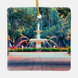 Forsyth Fountain in Dusk Ornament