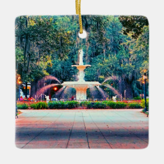 Forsyth Fountain in Dusk Ornament