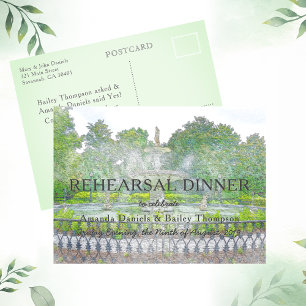 Forsyth Fountain Waterverf repetitie diner Aankondigingskaart