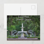 Forsyth Park Fontein, Savannah Georgia Briefkaart (Voorkant / Achterkant)