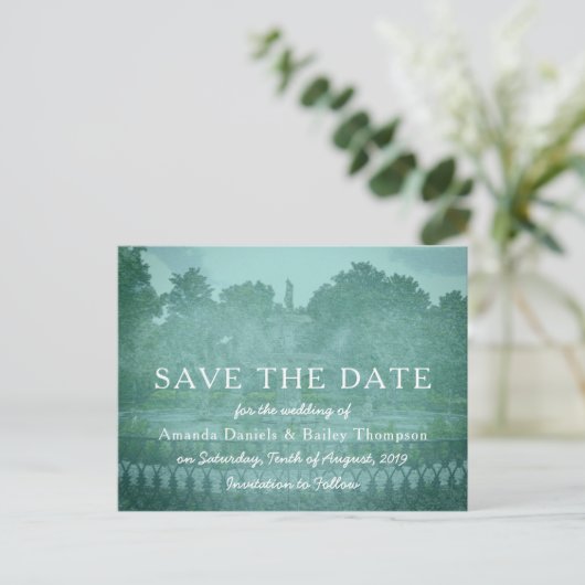 Forsyth Park Fountain Savannah GA Save the Date Aankondigingskaart (Staand voorkant)