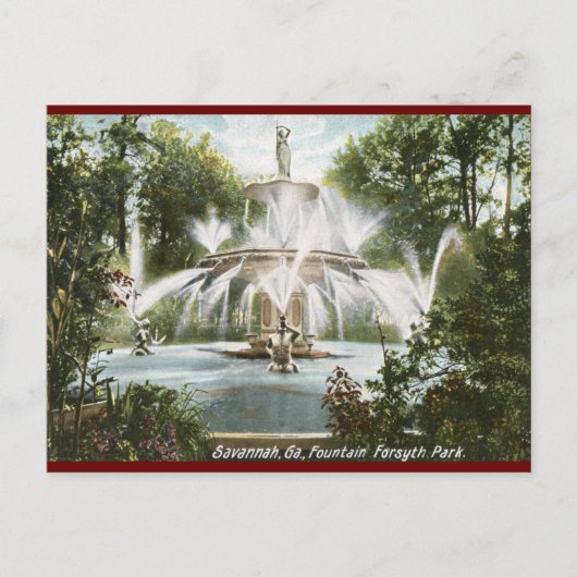 Forsyth Park, Savannah 1906 Briefkaart (Voorkant)