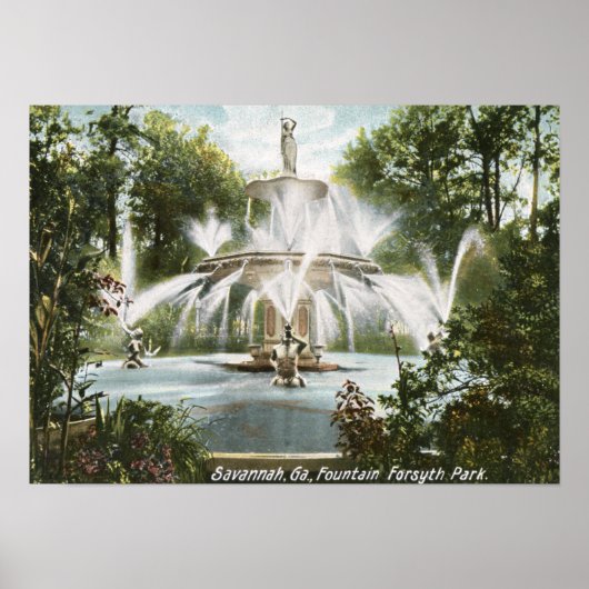 Forsyth Park, Savannah 1906 Poster (Voorkant)