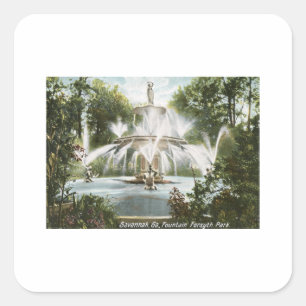 Forsyth Park, Savannah 1906  Vierkante Sticker