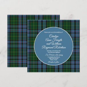 Forsyth Plaid Square bruiloft uitnodiging