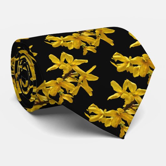 Forsythia Abstract Stropdas (Opgerold)