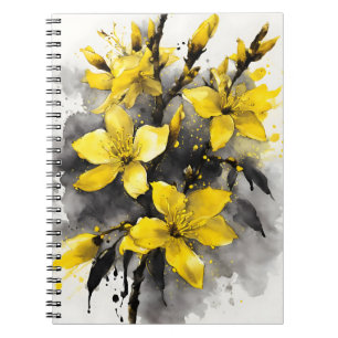 Forsythia - Waterverf bloemen Notitieboek