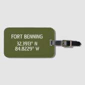 Fort Benning Latitude Lengtegraad Bagagelabel (Voorkant (horizontaal))