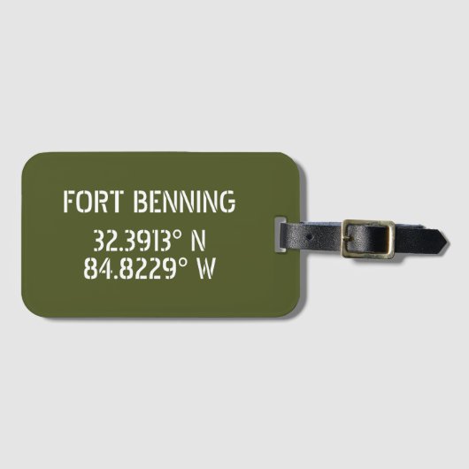 Fort Benning Latitude Lengtegraad Bagagelabel (Voorkant (horizontaal))