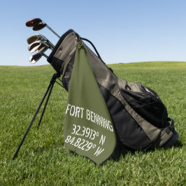 Fort Benning Latitude Lengtegraad Golfhanddoek