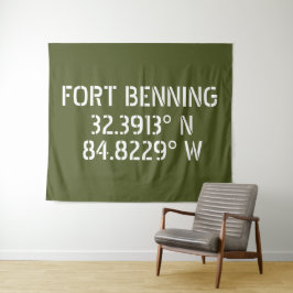 Fort Benning Latitude Lengtegraad Wandkleed