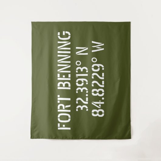 Fort Benning Latitude Lengtegraad Wandkleed (Voorkant)