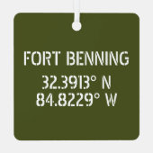 Fort Benning Latitude Longitude Keepsake Metalen Ornament (Achterkant)