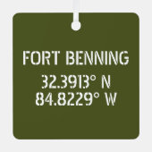 Fort Benning Latitude Longitude Keepsake Metalen Ornament (Voorkant)